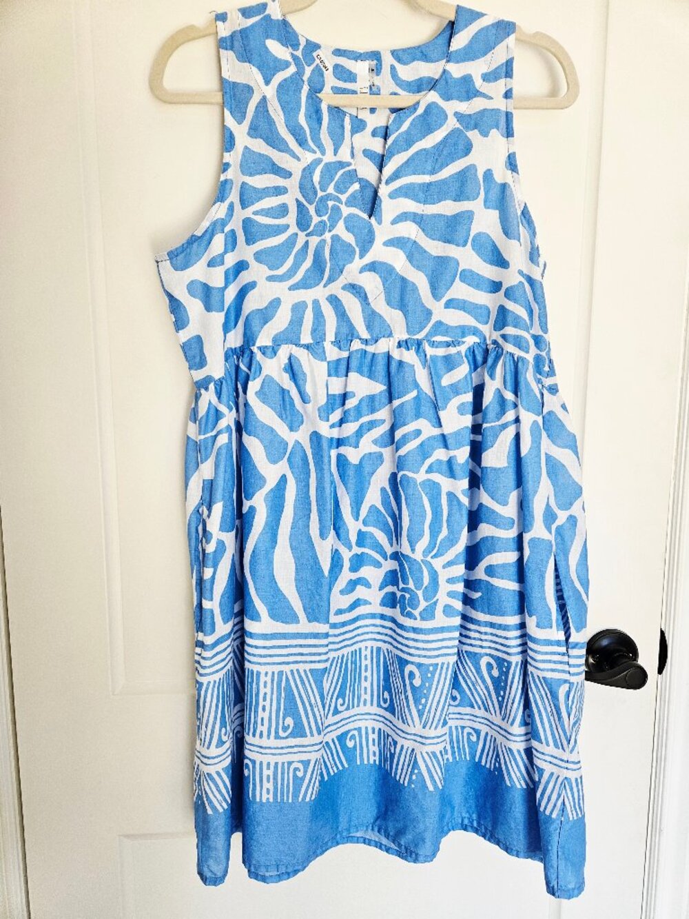 Kaktus Women's Sleevless Cotton Tunic Boho Mini Dress Size M